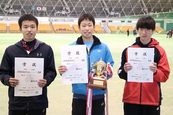 高校男子ソフトテニス部 滋賀県選抜インドア大会シングルス予選 1位・3位・4位
