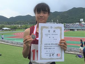 中学陸上競技部 夏季大会 1年女子100m 優勝